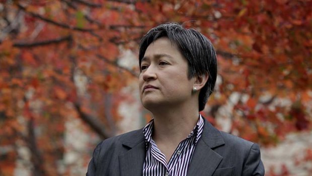 Unimpressed: Finance minister Penny Wong's reaction to Tony Abbott's proposals.
