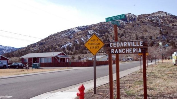 Fatal shooting: the entrance to the Cedarville Rancheria.