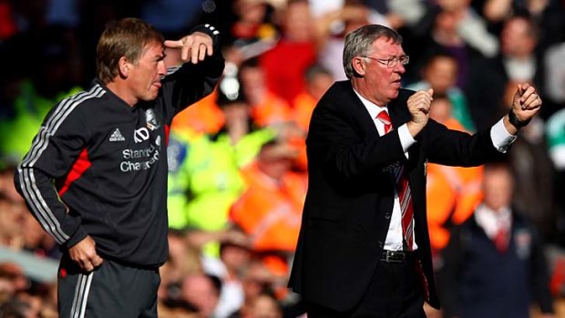 Old foes: Liverpool legend Kenny Dalglish (left) and his Manchester United counterpart Alex Ferguson will once again do battle in tonight's fourth-round FA Cup tie. The giant clubs are desperate to regain top form.
