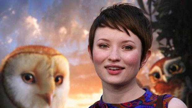 Emily Browning arrives at the premiere of <i>Legend of the Guardians</i>.