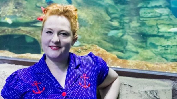 Time to relax: Karina Libbey at the Sea Life Sydney Aquarium where the Festivalists are hosting the after-hours party Hijinks.