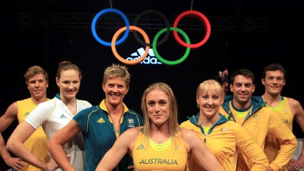 Model behaviour &#8230; Sally Pearson yesterday led members of the Australian Olympic team in showing off the nation's new kit for the London Games later this year.