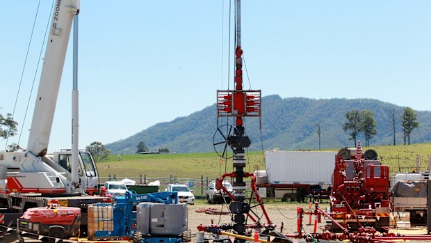 The AGL coal seam gas drilling site in Gloucester.