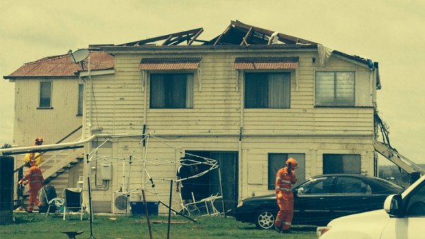 A house on Hallam Road in Lower Mount Walker lost its roof. Photo: Supplied.