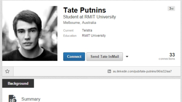 'Geek' Tate Putnins' LinkedIn profile.