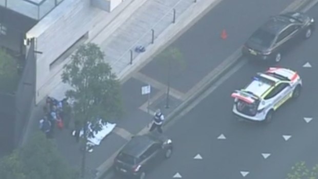 Two people were shot dead outside police HQ in Parramatta.