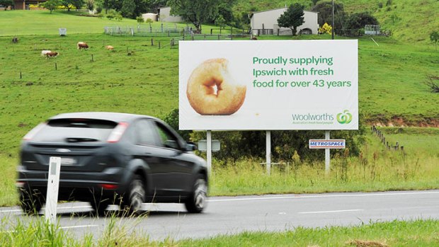 Woolworths’ doughnut billboard on the Warrego Hwy at Minden has raised hackles with the health-conscious.