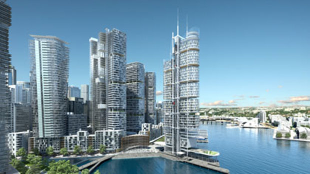 An artist's impression of Barangaroo.