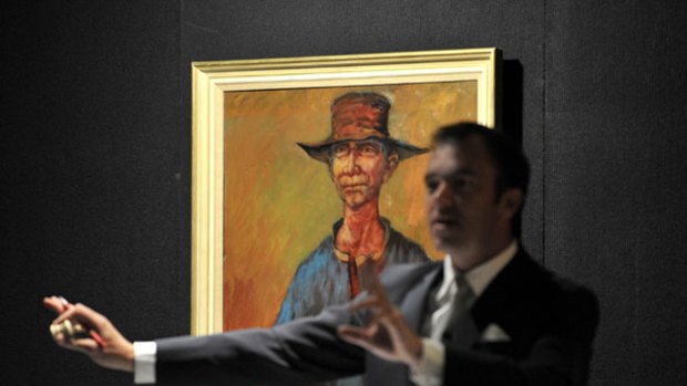 Russell Drysdale's <i>Warrego Jim</i> on the auction block at Menzies, selling for $1.05 million.