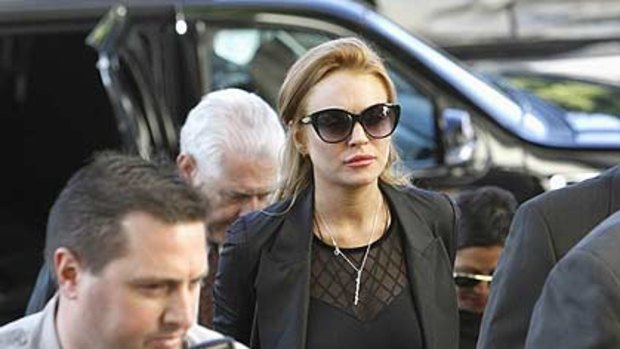 Lindsay Lohan arrives at  the Beverly Hills Courthouse before the judge refused bail.