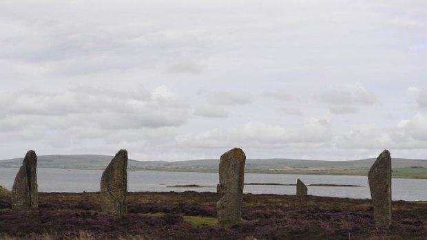 The Ring of Brodgar, a smaller but stunning version of Stonehenge.