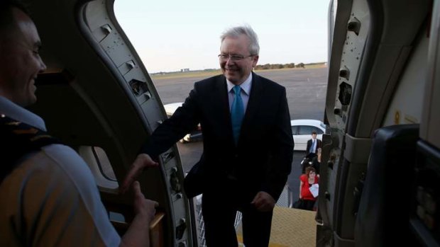Prime Minister Kevin Rudd after Labor's campaign launch in Brisbane.