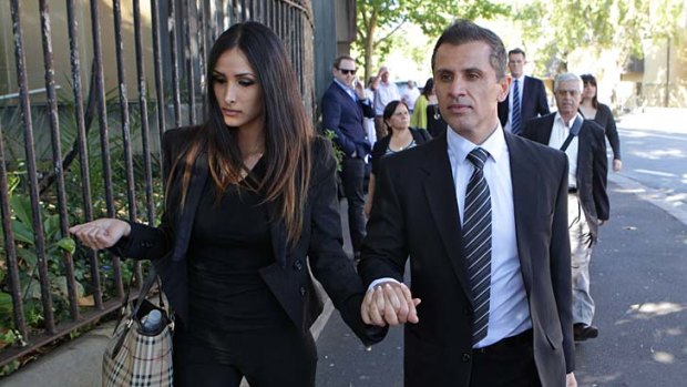 Emotional: Simon Gittany leaves the Supreme Court in Darlinghurst.