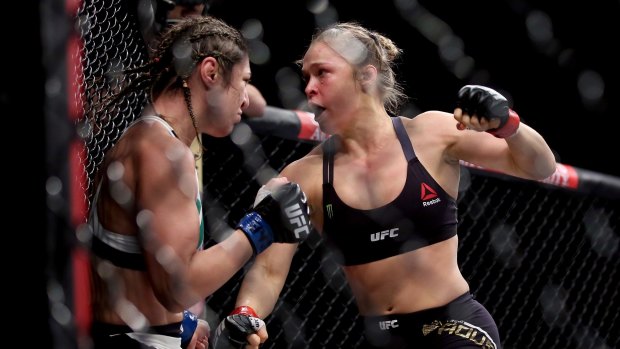 Controversial:  Ronda Rousey inher last fight, against Bethe Correia of Brazil.