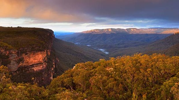 In focus ... Wentworth Falls lookout is the perfect spot for a filtration lesson.