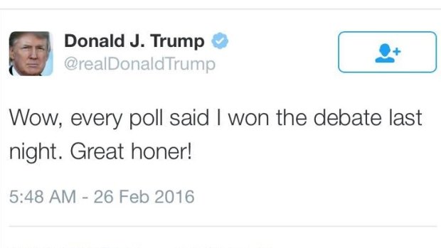 Trump's great 'honor': typo?