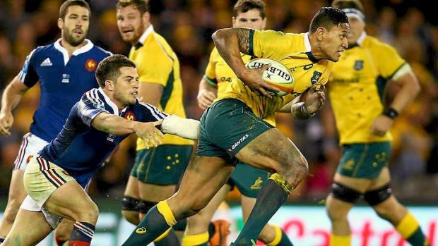 Striving for balance: Israel Folau says the Wallabies need to kick less in the third Test.