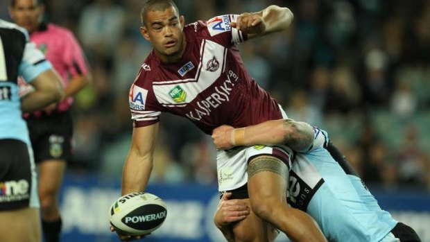 Police chase: Manly star Richie Fa'aoso.