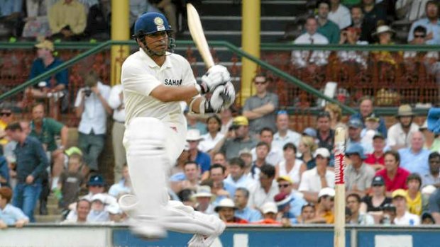 Sachin Tendulkar making his highest Test score against the Australians.
