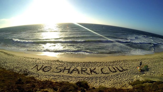 The sign was made from seaweed washed up on the beach at Mettams Pool.