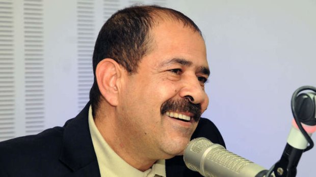 Assassinated ... Tunisian lawyer Chokri Belaid speaking during a radio interview in Tunis.