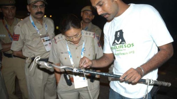 Police spotted the snake at an entrance used by athletes and officials to access their lodgings.