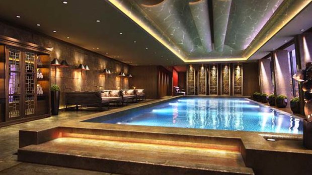 The hotel's indoor swimming pool located on level 52 offers panoramic views of London's skyline.