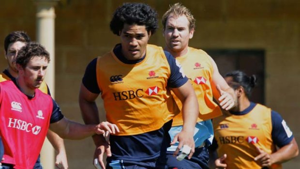 Familiar surroundings &#8230; Sitaleki Timani, pictured at training yesterday, has returned from a spell playing in Japan and is in contention to start in the second-row for the Waratahs against the Force this weekend in Sydney.