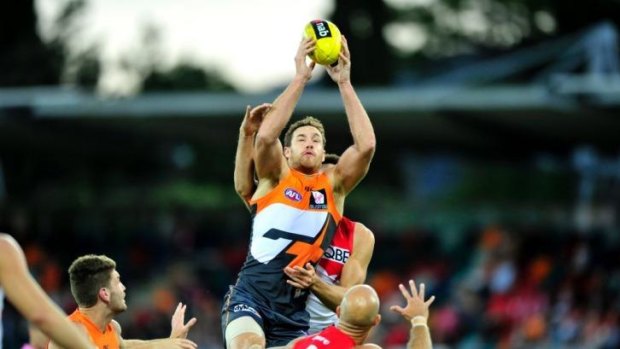 Former Swan Shane Mumford in action for the GWS Giants against his old club in the pre-season.