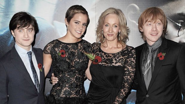 "I think I've wrapped his story up" … (from left) actors Daniel Radcliffe, Emma Watson, author J.K. Rowling and Rupert Grint attend the London premiere of "Harry Potter and The Deathly Hallows: Part 1" in 2010.