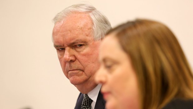 7-Eleven founder Russ Withers and GM operations Natalie Dalbo at the Senate inquiry in September, 2015.
