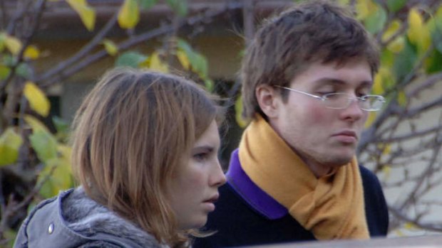 Lengthy court drama ... A file photo from 2007 shows American exchange student Amanda Knox, left, and her Italian boyfriend Raffaele Sollecito outside the rented house where 21-year-old British student Meredith Kercher was found dead in Perugia, Italy.