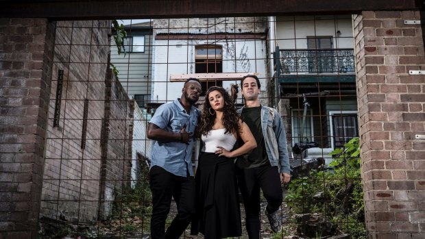 Leads in the musical In the Heights:  (from left) Tim Omaji, Olivia Vasquez and Ryan Gonzalez.