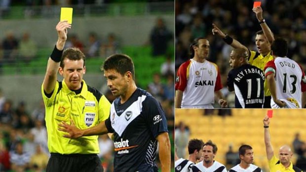 Cards on the table ... the Victory's poor disciplinary record has come under fresh scrutiny following Kevin Muscat's tackle on Adrian Zahra.