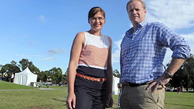 United front: federal Sports Minister Kate Lundy and NRL chief executive David Smith.