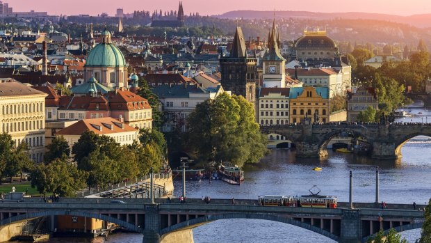 Ancient history: A view of Prague looking over the city and river.
