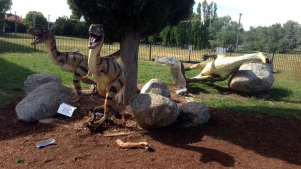 Several of the dinosaurs were damaged.