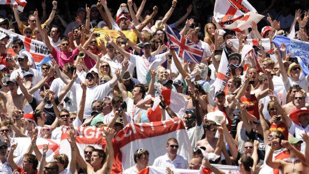 Barmy: England fans at the Boxing Day Test at the MCG.