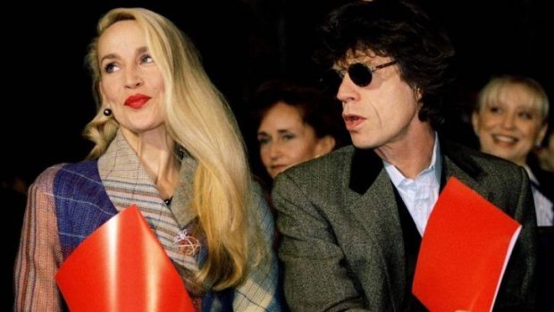 Wife number two ... Texan model Jerry Hall and her then husband Mick Jagger at a fashion show in 1997.