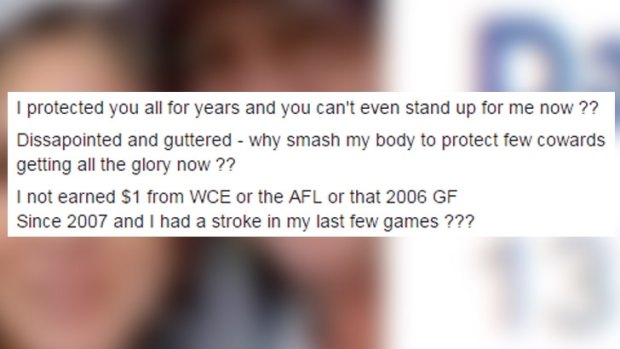Daniel Chick's claims include that he suffered a stroke during his AFL career.