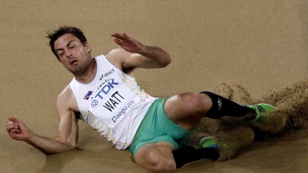 Pushing through the pain &#8230; Mitchell Watt scored a silver medal in the men's long jump final at the World Athletics Championship in Daegu.