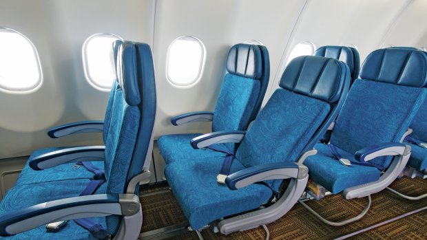 Seats in recline position on Hawaiian Airlines.