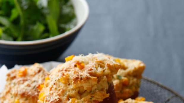 Cooking with corn ... Jill Dupleix's roast sweetcorn and prosciutto muffins.