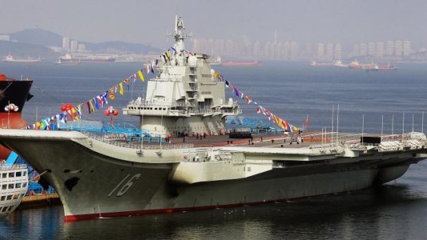 China's first aircraft carrier, the Lianoning, a former Soviet carrier.
