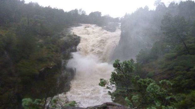 Upper falls during flood March 2012