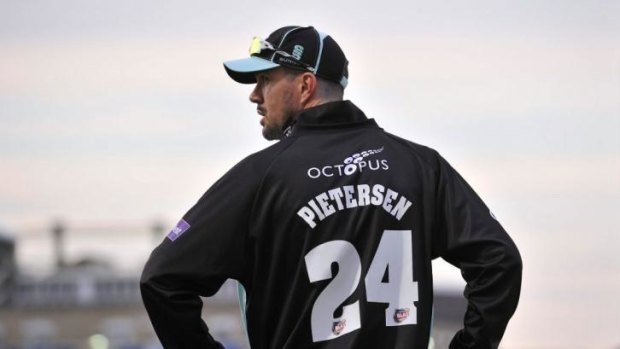 Kevin Pietersen on the field during Surrey's Twenty20 match against Essex at The Oval on Friday.