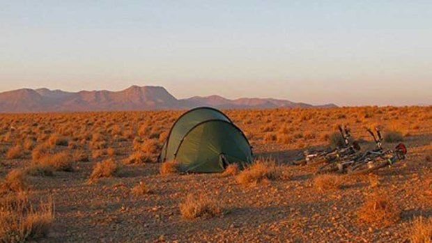 Making camp in the desert in Iran.