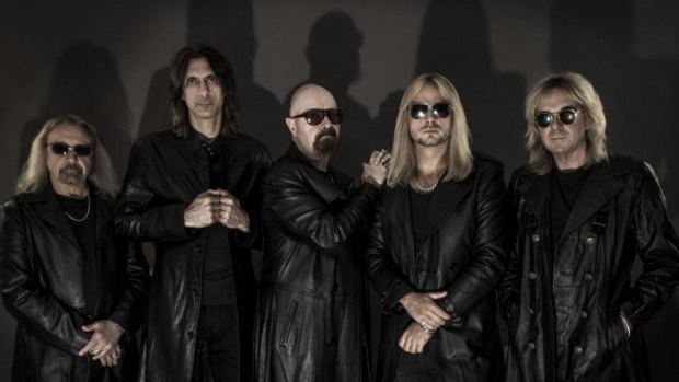 Judas Priest with Rob Halford, centre: 'We've never been to drawn to the tabloidy, gossipy side of things.'
