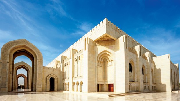 Sultan Qaboos Grand Mosque in Muscat, Oman.