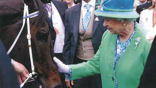 Racing royalty … Queen Elizabeth II meets the undefeated Black Caviar.
